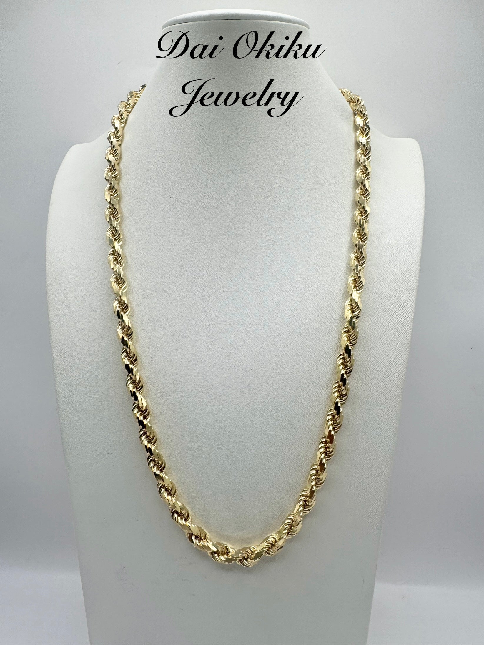 8mm Rope Chain Jewelry 18k Gold 8mm Gold Plated Rope Chain 8mm