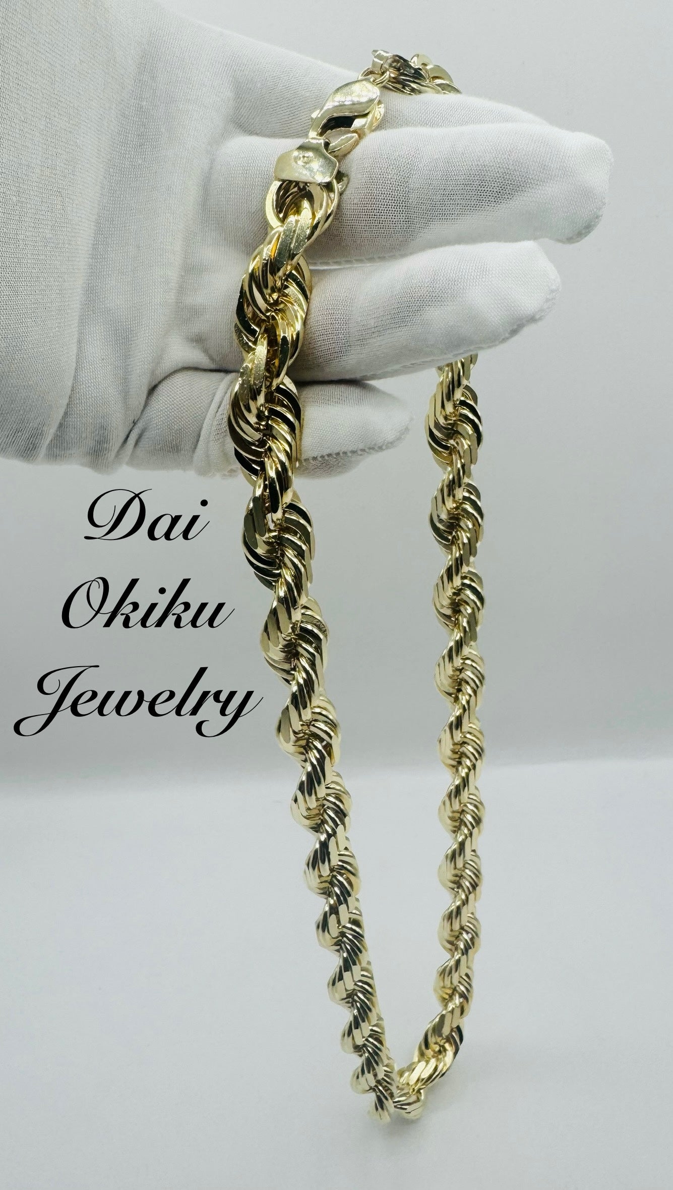 15mm 28" 14k Solid Diamond Cut Rope