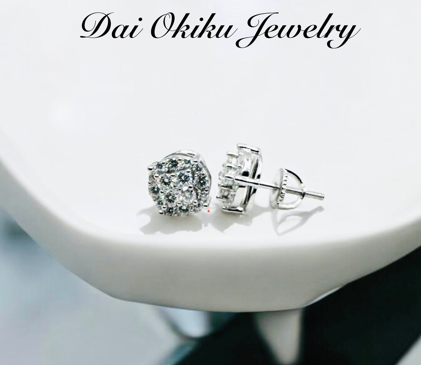 Stud Cluster Diamond Earrings