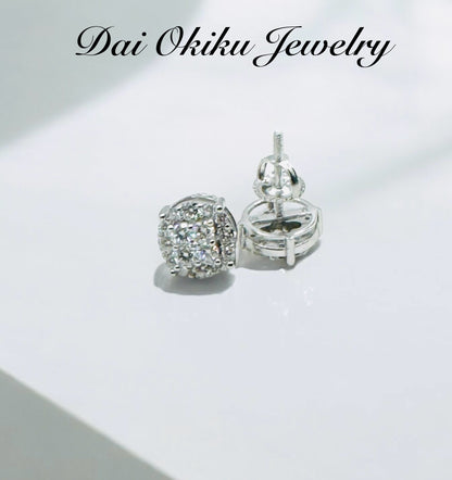 Stud Cluster Diamond Earrings